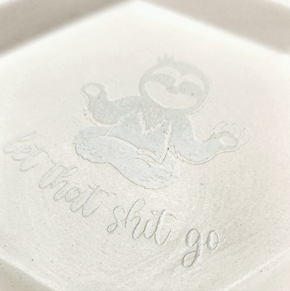 Laser Engraved Trinket Tray - Let That Shit Go - Picture 2 of 10